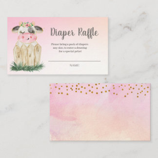 Cute Cow Diaper Raffle Enclosure Card