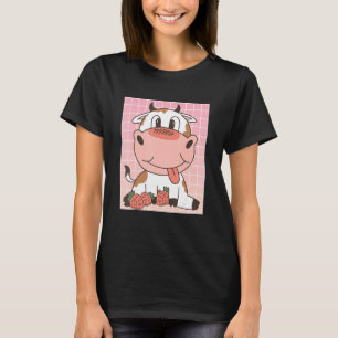 Cute Cow Eating Strawberries T-Shirt
