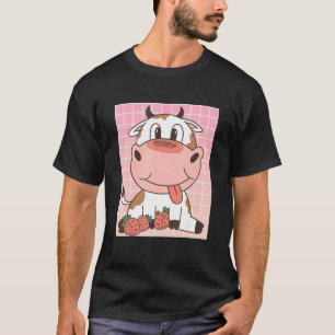 Cute Cow Eating Strawberries T-Shirt