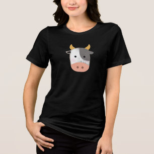 Cute Cow Face T‑Shirt – Kawaii Animal Graphic Tee