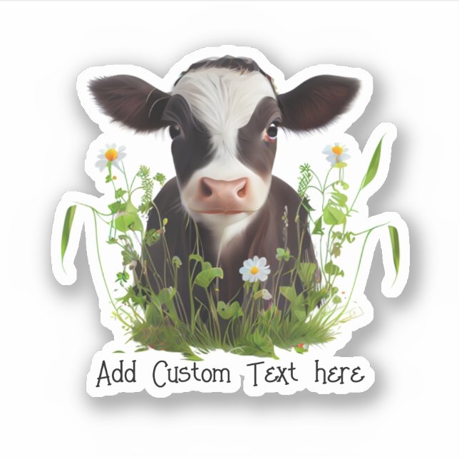 Cute Cow Farm Barn Personalised Custom Cut Vinyl (Front)