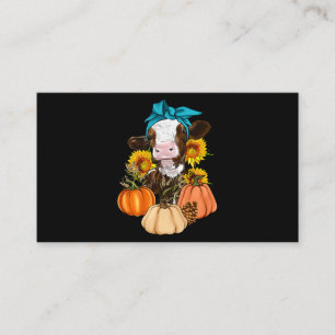 Cute Cow Farm Pumpkin Farm Fall Thanksgiving Farme Business Card