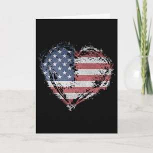 Cute Cow Florals 4th Of July Usa Flag Patriotic Co Card