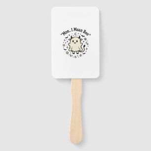 Cute Cow Ghost Halloween Moo Boo Vintage Design_1 Hand Fan