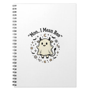 Cute Cow Ghost Halloween Moo Boo Vintage Design_1 Notebook