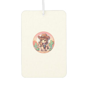 Cute Cow Girl Horse Riding Cowgirl Sunset Rider _2 Car Air Freshener