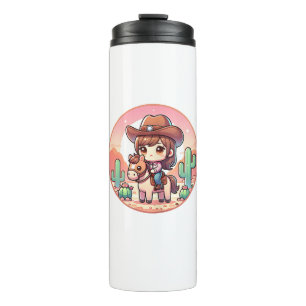 Cute Cow Girl Horse Riding Cowgirl Sunset Rider _2 Thermal Tumbler