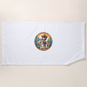 Cute Cow Girl Horse Riding Cowgirl Sunset Rider _5 Beach Towel