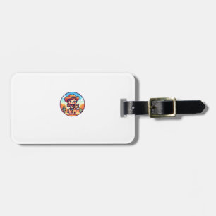 Cute Cow Girl Horse Riding Cowgirl Sunset Rider _8 Luggage Tag