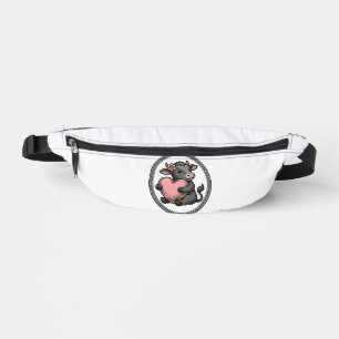Cute Cow Heart Vintage Engraving Farm Shirt Bum Bags