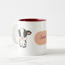 Cute Cow Illustration Custom Name Whimsical