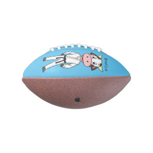 Cute cow in kung fu suit cartoon american football