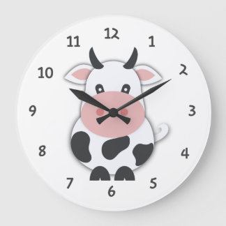 Cute Cow Large Clock