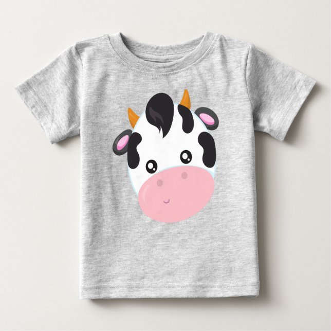 Cute Cow, Little Cow, Baby Cow, Farm Animal Baby T-Shirt (Front)