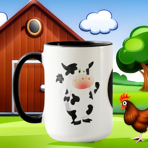 cute cow lover add monogram mug
