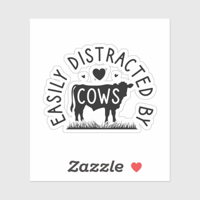 Cute Cow Lover - Easily Distracted By Cows (Sheet)