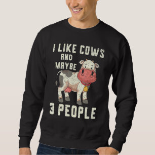 Cute Cow Lover Farming Farmer Farm Animal Funny Co Sweatshirt