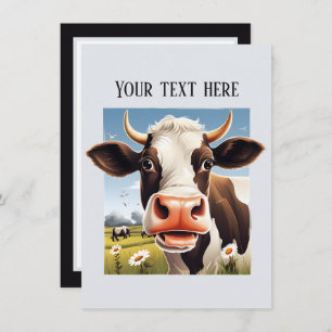Cute cow lovers add message any purpose Note Card