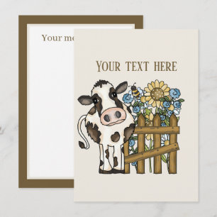 Cute cow lovers add message card
