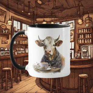 cute cow lovers add monogram mug