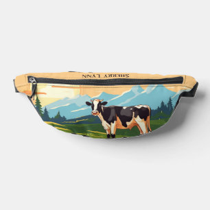 Cute cow lovers add name bum bags