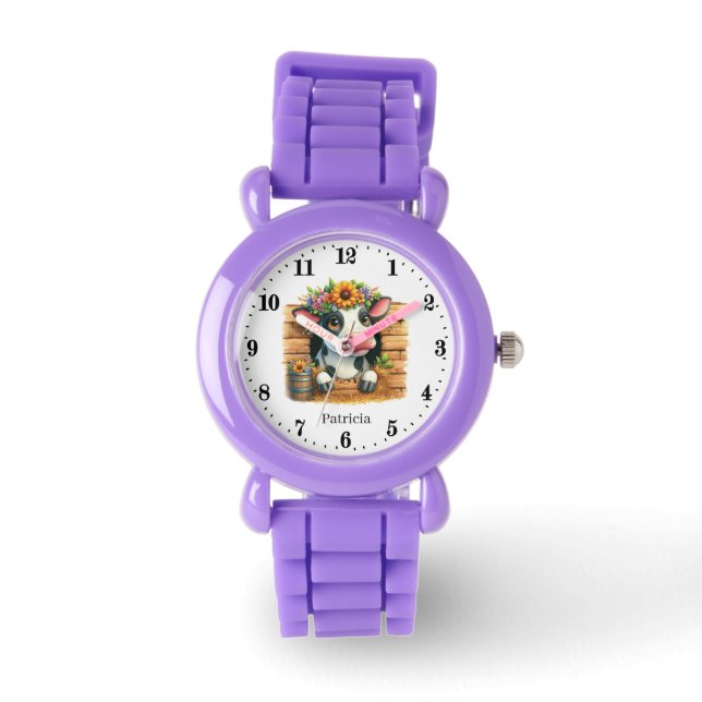 Cute cow lovers add name  watch (Front)