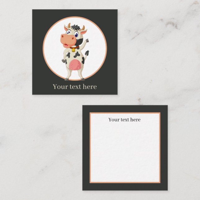 cute cow lovers add sentiment Note Card (Front/Back)