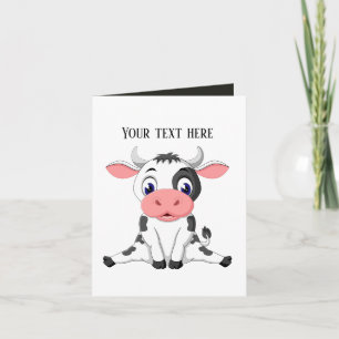 Cute cow lovers customisable card