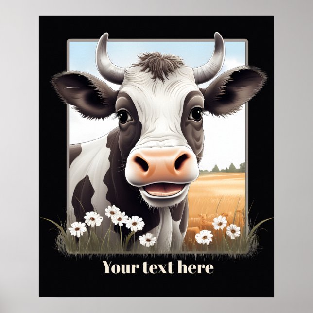 Cute cow lovers customisable  poster (Front)