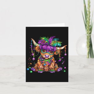Cute Cow Mardi Gras Funny Cow Men Women Costume Card