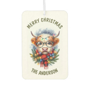Cute Cow Merry christmas Car Air Freshener