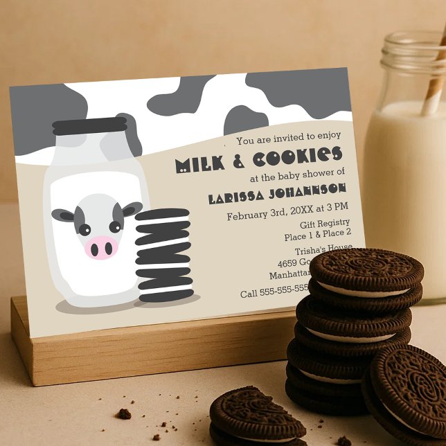 Cute Cow Milk and Cookies Baby Shower Invitations (Cute Cow Milk and Cookies Baby Shower Invitations
)