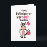 Cute Cow Milk Pun Legendairy Human Funny Birthday Card<br><div class="desc">Funny and cute birthday card for those who love puns and humour. Perfect way to wish your friends and family happy birthday.  Visit our store for more birthday card collection. You'll find something cool,  humourous and sometimes sarcastic birthday cards for your special someone.</div>