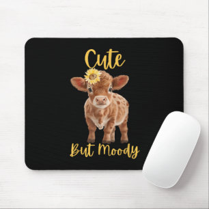 Cute Cow-Moody Cow Lovers Farm Cowgirl Baby Sunflo Mouse Mat