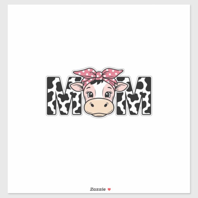 Cute Cow Mum Bow Graphic Design_1 (Sheet)