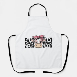 Cute Cow Mum Bow Graphic Design_1 Apron