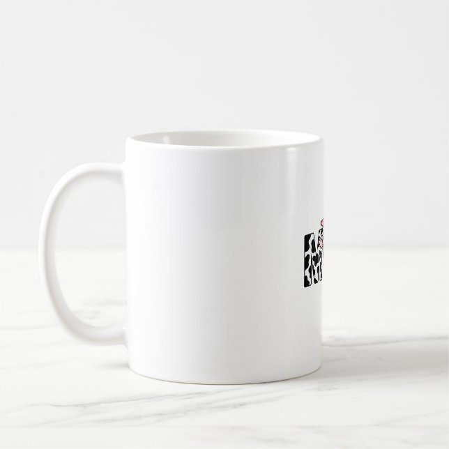Cute Cow Mum Bow Graphic Design_1 Coffee Mug (Left)