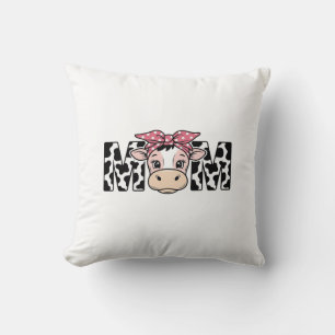 Cute Cow Mum Bow Graphic Design_1 Cushion