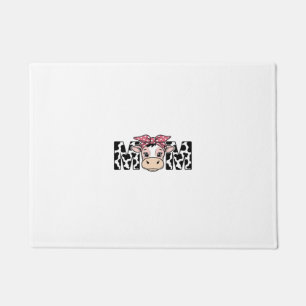 Cute Cow Mum Bow Graphic Design_1 Doormat