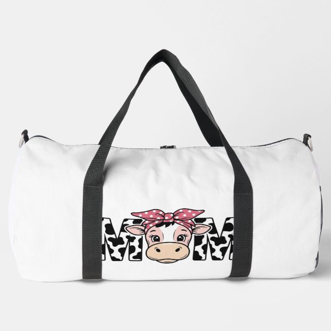 Cute Cow Mum Bow Graphic Design_1 Duffle Bag (Front)