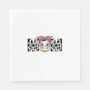 Cute Cow Mum Bow Graphic Design_1 Napkin