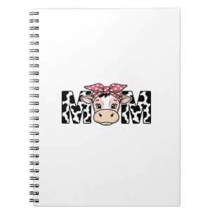 Cute Cow Mum Bow Graphic Design_1 Notebook