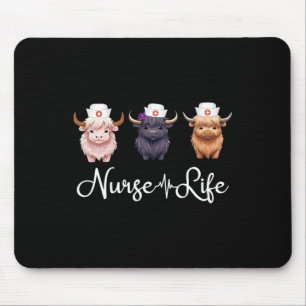 Cute Cow Nurse Life Farm Animal Lover Nursing Mouse Mat