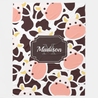 Cute Cow Pattern Fleece Blanket