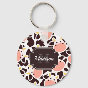 Cute Cow Pattern Key Ring