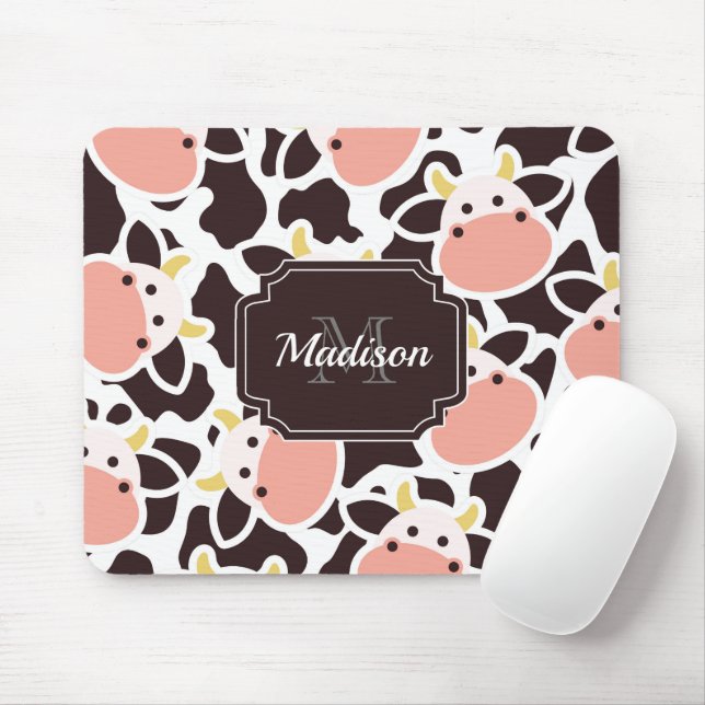 Cute Cow Pattern Mouse Mat (With Mouse)