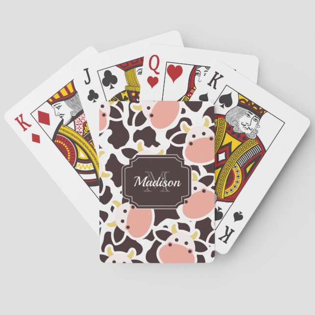 Cute Cow Pattern Playing Cards (Back)