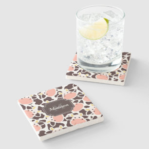Cute Cow Pattern Stone Coaster