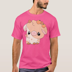 Cute Cow Peach Theme T-Shirt