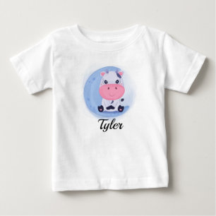 Cute Cow Personalised Baby T-Shirt
